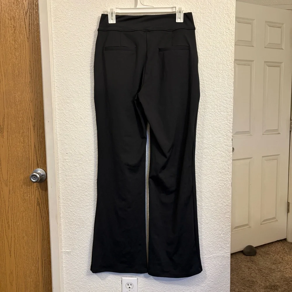 Halara Full Length Black Work Pants Women Medium M Stretch Relaxed Leg/Wide‎ Leg